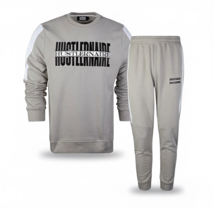 HUSTLERNAIRE GREY FITTED TRACKSUIT