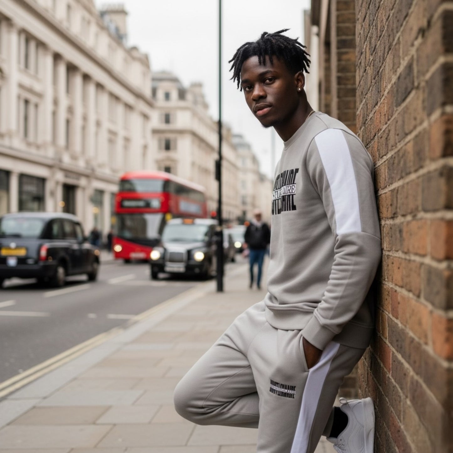 HUSTLERNAIRE GREY FITTED TRACKSUIT