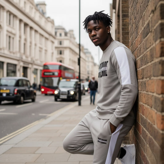 HUSTLERNAIRE GREY FITTED TRACKSUIT