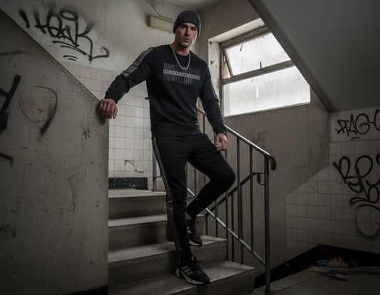 HUSTLERNAIRE BLACK FITTED TRACKSUIT