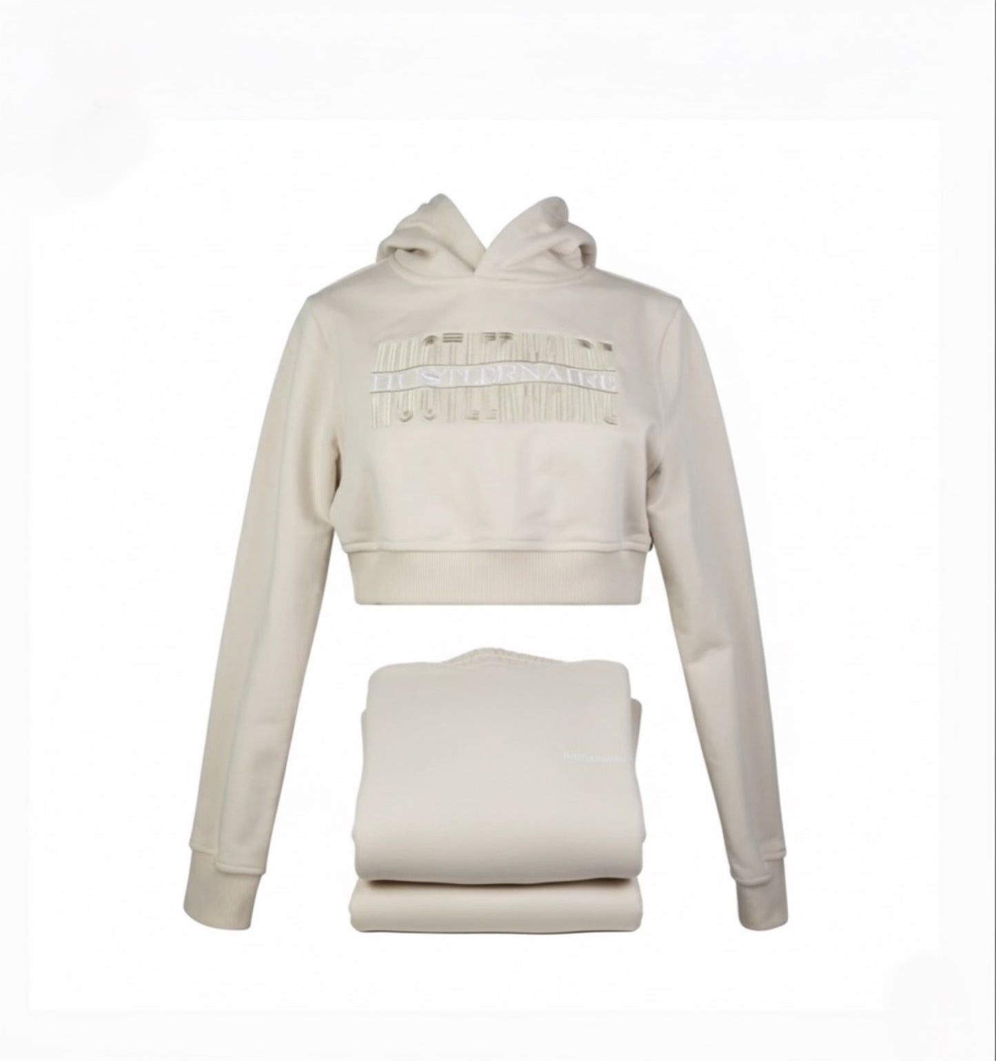 HUSTLERNAIRE CREAM WOMEN TRACKSUIT HOODIE